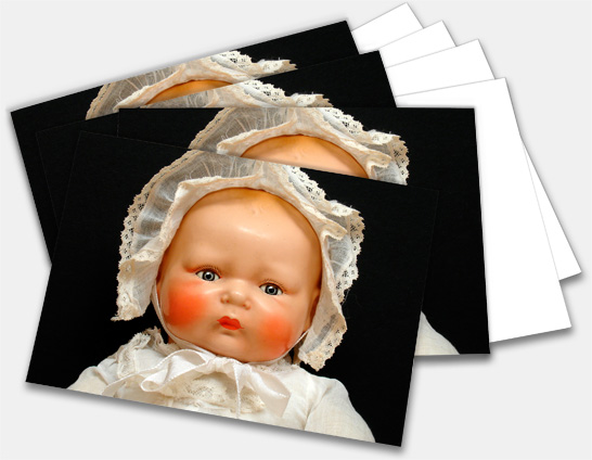 Note cards, greeting cards featuring Tynie Baby and other classic antique and collectible dolls at http://www.collectornet.net/cards/dolls/