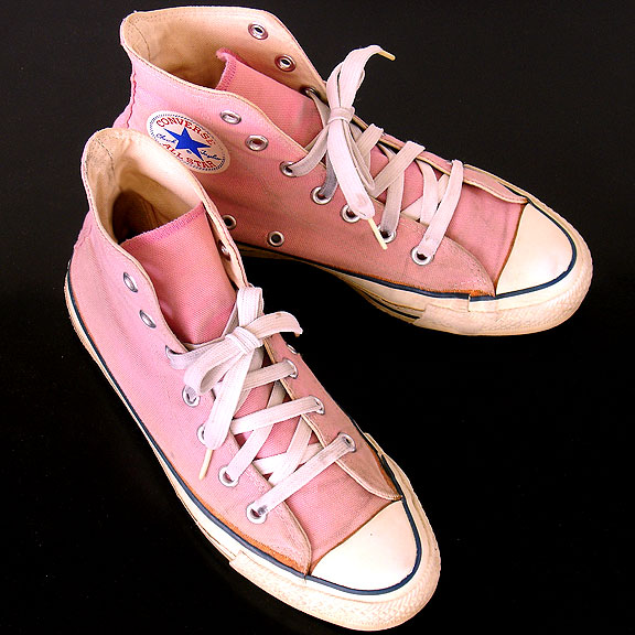 Vintage American-made Converse All Star Chuck Taylor pink hi-top shoes for sale at http://www.collectornet.net/shoes