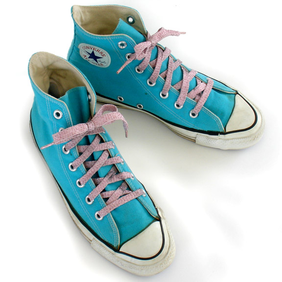 Vintage American-made Converse All Star Chuck Taylor turquoise shoes for sale at http://www.collectornet.net/shoes