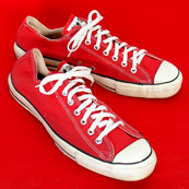 Vintage American-made Converse All Star Chuck Taylor red shoes for sale at http://www.collectornet.net/shoes
