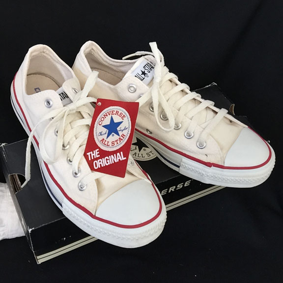 Vintage white American-made Converse All Star Chuck Taylor shoes for sale at http://www.collectornet.net/shoes