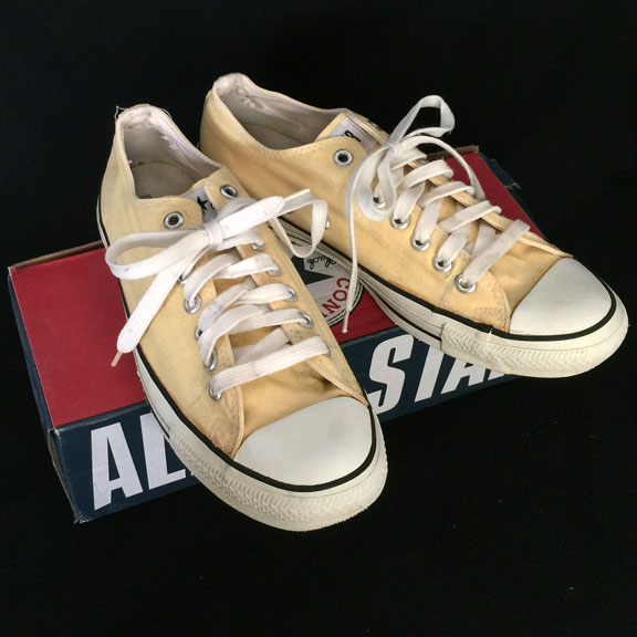 Vintage American-made Converse All Star Chuck Taylor yellow shoes for sale at http://www.collectornet.net/shoes