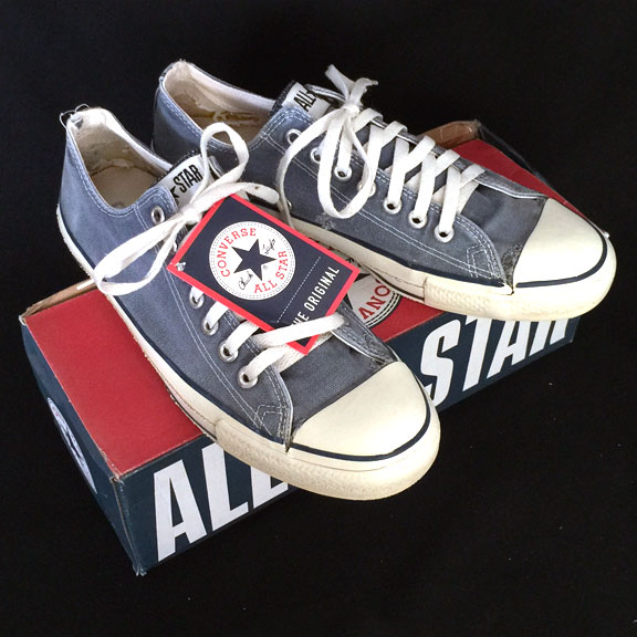 Vintage American-made Converse All Star Chuck Taylor blue shoes for sale at http://www.collectornet.net/shoes
